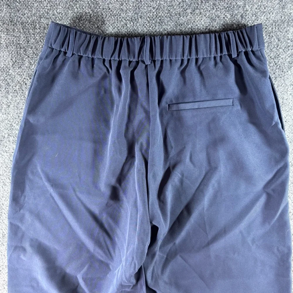 luvamia Trousers Womens M Navy Blue Elastic Back Straight Leg NWT Work Office